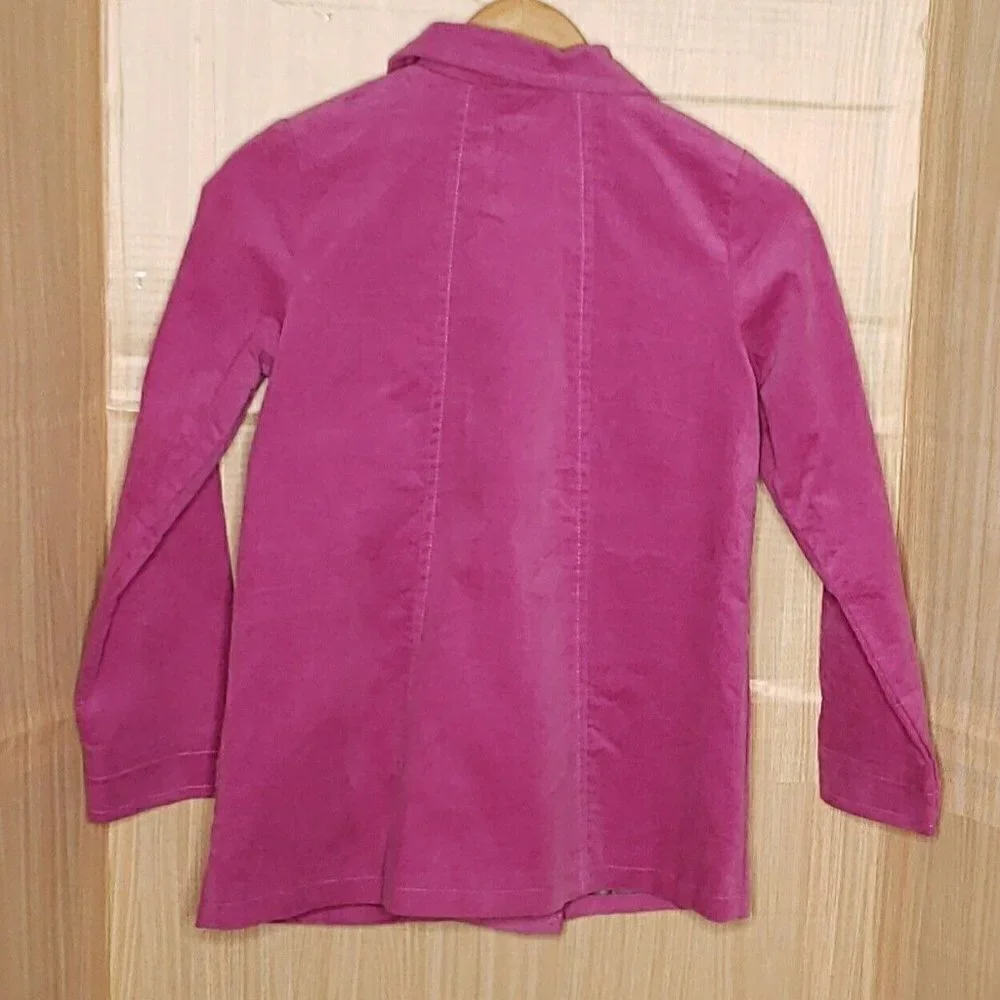 Gymboree Girls Pink Velour Coat With Ruffle Detail Large